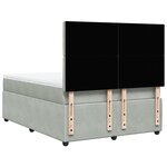 vidaXL Sommier à lattes de lit et matelas Gris clair 140x190cm Velours