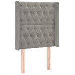 vidaXL Tête de lit avec oreilles Gris clair 83x16x118/128 cm Velours