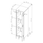 Armoire à casier métallique vérouillable 137 x 38 x 38 cm blanc 03_0006360