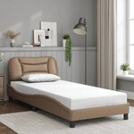 vidaXL Cadre de lit sans matelas cappuccino 90x190 cm similicuir