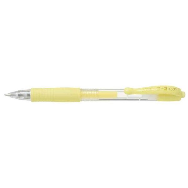 Stylo bille à encre gel G2 07 Pte Moyenne Jaune pastel x 12 PILOT