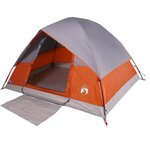 vidaXL Tente de camping à dôme 3 personnes orange imperméable