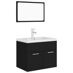 vidaXL Ensemble de meubles de salle de bain Noir Aggloméré