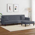 vidaXL Ensemble de canapés 2 Pièces avec coussins gris foncé velours