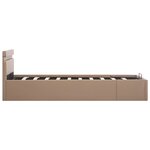 vidaXL Cadre de lit à rangement et LED Cappuccino Similicuir 100x200cm