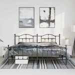 vidaXL Cadre de lit métal sans matelas avec pied de lit noir 183x213cm