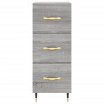 vidaXL Buffet Sonoma gris 34 5x34x90 cm Bois d'ingénierie