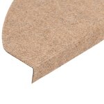 vidaXL Tapis d'escalier autocollants 15 Pièces 65x22 5x3 5 cm Beige