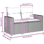 Ensemble de canapé de jardin 13 pièces avec coussins en poly rattan gris acacia