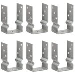 vidaXL Piquets de clôture 6 Pièces Argenté 9x6x15 cm Acier galvanisé