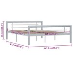 vidaXL Cadre de lit sans matelas gris et blanc métal 140x200 cm