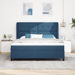 Lit à ressort bleu vidaXL avec matelas  180x200 cm  tissu
