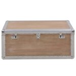 vidaXL Boîte de rangement Bois de sapin massif 91x52x40 cm Marron