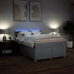 vidaXL Sommier à lattes de lit avec matelas Gris clair 160x200cm Tissu