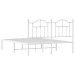 vidaXL Cadre de lit métal sans matelas et tête de lit blanc 140x200 cm