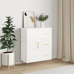 vidaXL Buffet Blanc brillant 69 5x34x90 cm Bois d'ingénierie