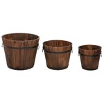 vidaXL Ensemble de jardinière godet 3 Pièces bois massif de sapin