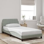 vidaXL Cadre de lit sans matelas gris clair 100x200 cm velours
