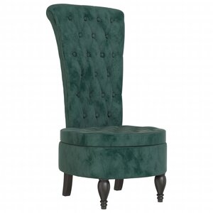 vidaXL Chaise à dossier haut vert foncé velours conception de bouton