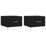 vidaXL Tables basses 2 Pièces noir 50x50x40 cm bois d'ingénierie