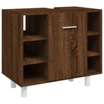 vidaXL Ensemble d'armoires de salle de bain 4 Pièces chêne marron