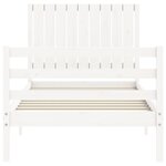 vidaXL Cadre de lit avec tête de lit blanc 90x200 cm bois massif