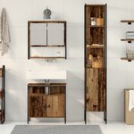 vidaXL Meuble sous-vasque de salle de bain avec lavabo intégré en vieux bois en bois d'ingénierie