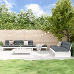 vidaXL Salon de jardin 6 Pièces Blanc Bois de pin massif