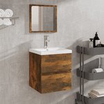vidaXL Armoire de bain avec miroir Chêne fumé Bois d'ingénierie