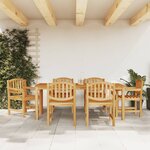 vidaXL Ensemble à manger de jardin 7 Pièces Bois de teck solide