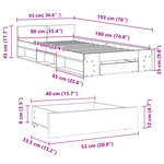 vidaXL Cadre de lit avec tiroir sans matelas chêne marron 90x190 cm