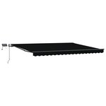 Store rétractable manuel vidaXL avec LED Noir 400x350 cm