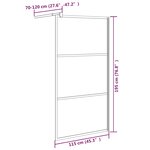 vidaXL Paroi de douche 115x195 cm Verre ESG demi-dépoli Noir