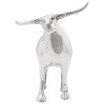 Sculpture de taureau vidaXL Argent 20x17x23 cm Aluminium