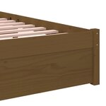 vidaXL Cadre de lit Marron miel Bois massif 75x190 cm Petit simple