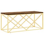 vidaXL Table basse acier inoxydable et bois massif de récupération