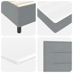 Lit à ressort vidaXL avec matelas Gris clair 160x200 cm Tissu