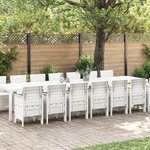 vidaXL Ensemble de salle à manger de jardin 15 pièces Blanc Rotin Synthétique
