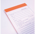 Bloc ORANGE Message 11x17cm 80F agrafées 80g RHODIA