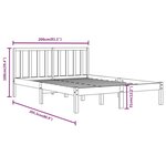 vidaXL Cadre de lit Blanc Bois de pin massif 200x200 cm
