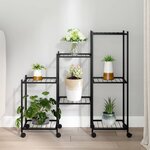 vidaXL Jardinière avec roues 83x25x83 5 cm Noir Fer