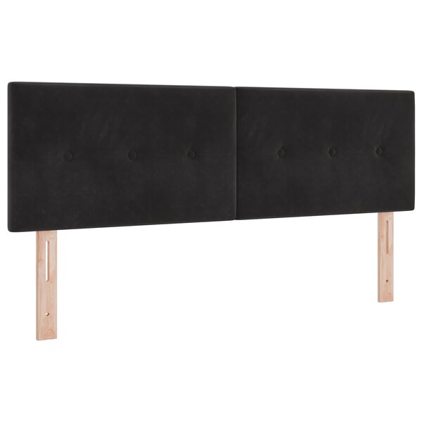 Tête de lit vidaXL Boutonnée en Velours Noir 160 cm