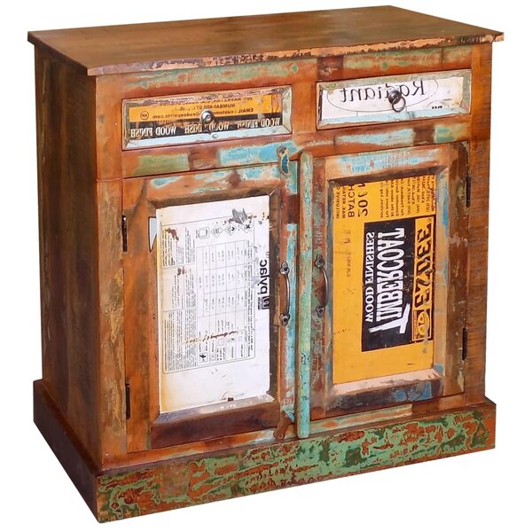 vidaXL Placard vintage avec 2 tiroirs 2 portes Bois massif récupéré