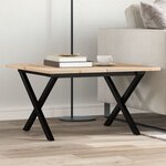 vidaXL Table basse cadre en X 60x60x40 cm bois de pin massif et fonte