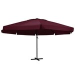 vidaXL Parasol de jardin et mât en aluminium 600 cm rouge bordeaux
