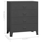 vidaXL Armoire à tiroirs industrielle Anthracite 78x40x93 cm Métal