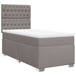 vidaXL Sommier à lattes de lit avec matelas Taupe 90x190 cm Tissu