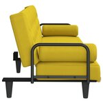 vidaXL Canapé-lit avec accoudoirs jaune clair tissu