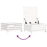 vidaXL Salon de jardin 4 Pièces blanc bois de pin massif