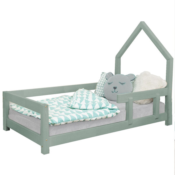 Lit cabane enfant POPPI 120 x 180 vert sauge 1